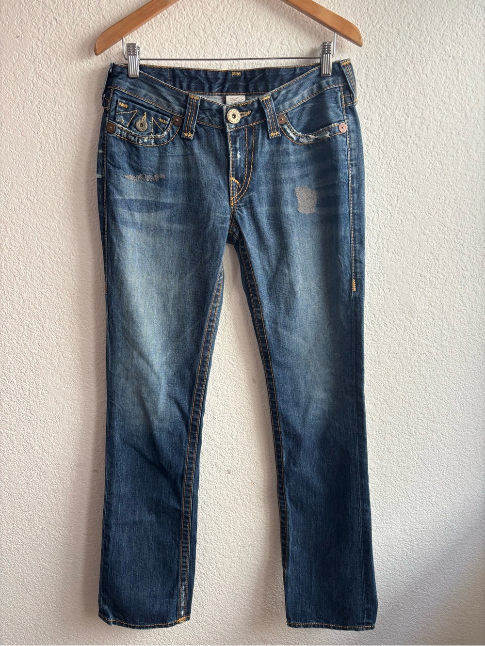 True Religion Distressed Low Rise Womens  Jeans Size 29 Streetwear Y2K
